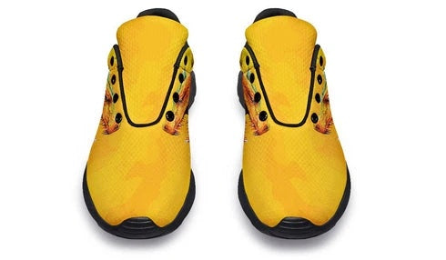 Men's Lightweight Breathable Mesh Lace-Up Sneakers – Yellow