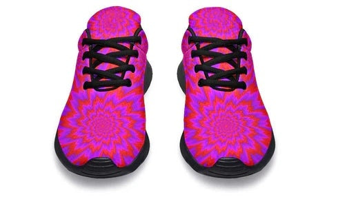 Men's Lightweight Breathable Mesh Lace-Up Sneakers – Pink