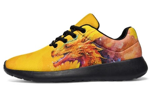 Men's Lightweight Breathable Mesh Lace-Up Sneakers – Yellow