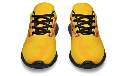 Men's Lightweight Breathable Mesh Lace-Up Sneakers – Yellow
