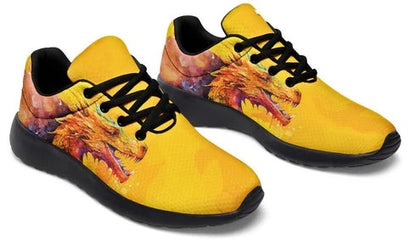 Men's Lightweight Breathable Mesh Lace-Up Sneakers – Yellow