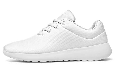 Men's Lightweight Breathable Mesh Lace-Up Sneakers – White