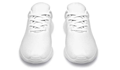 Men's Lightweight Breathable Mesh Lace-Up Sneakers – White