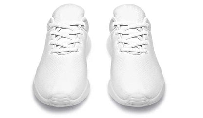 Men's Lightweight Breathable Mesh Lace-Up Sneakers – White