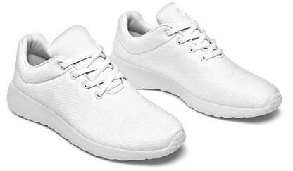 Men's Lightweight Breathable Mesh Lace-Up Sneakers – White