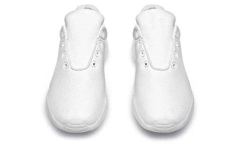 Men's Lightweight Breathable Mesh Lace-Up Sneakers – White