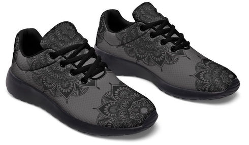 Men's Lightweight Breathable Mesh Lace-Up Sneakers – Black
