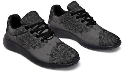 Men's Lightweight Breathable Mesh Lace-Up Sneakers – Black